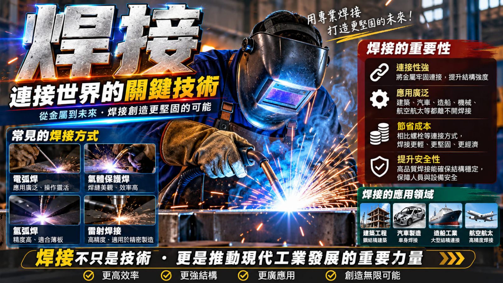 焊接是什麼？常見焊接方式、5步驟作業流程與安全注意事項完整指南